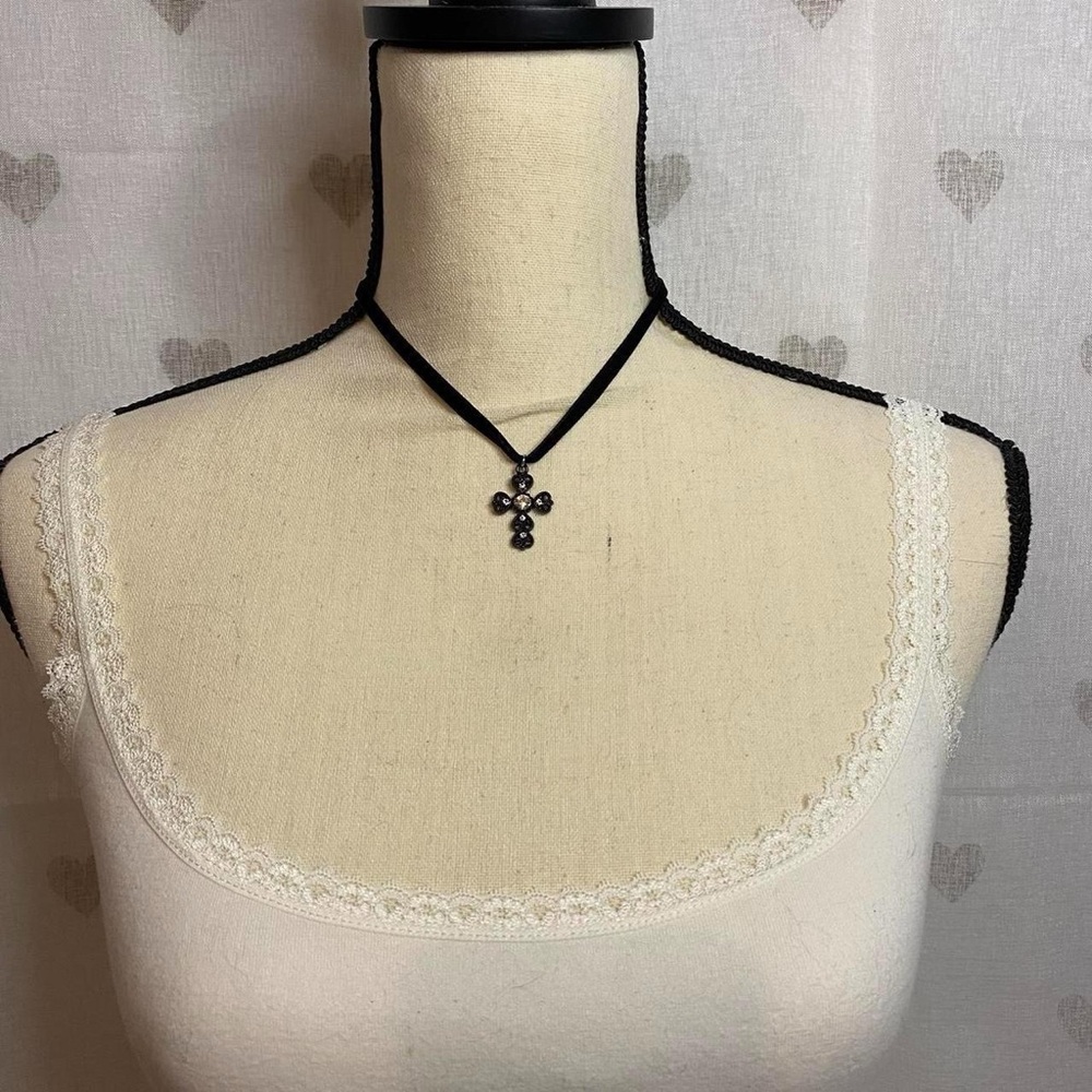 Black Diamond Cross Necklace